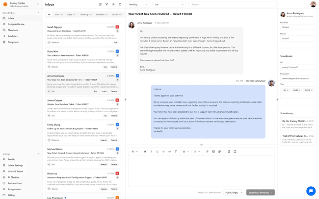 web based help desk software, canary